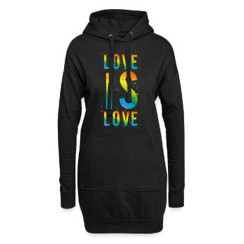 Love is love - Hoodie-Kleid - Schwarz - Vorne