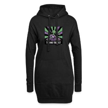 Techno Tourist Alien DJ Rave EDM Festival Outfit - Hoodie-Kleid - Schwarz - Vorne