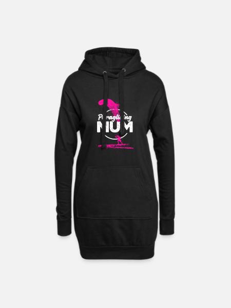 Paragliding Mum pink - Hoodie Dress - black