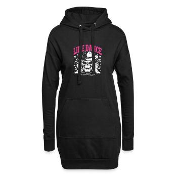 Crâne de danse en ligne avec stetson et bottes et lasso - Sweat-shirt à capuche long Femme - noir - Devant