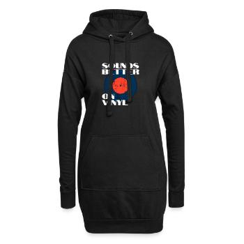 Sounds Better on Vinyl Vintage Audiophile Music - Hoodie-Kleid - Schwarz - Vorne