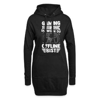 Gaming Online Statt Offline Controller Spieler Gam - Hoodie-Kleid - Schwarz - Vorne