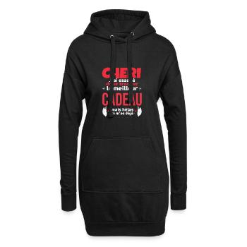 Schatz Valentinstag Liebespaar - Hoodie-Kleid - Schwarz - Vorne