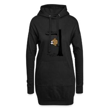 Owl sur l'arbre "be different, be you" - Sweat-shirt à capuche long Femme - noir - Devant