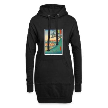 Japanische Kunst Hiroshige - Hoodie-Kleid - Schwarz - Vorne