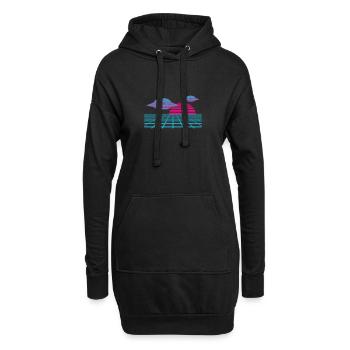 Donnez à votre tenue un style rétro - Sweat-shirt à capuche long Femme - noir - Devant
