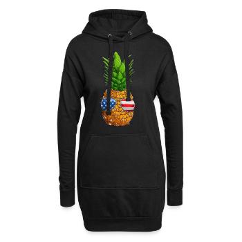 Pineapple 4th of July American Flag USA - Hoodie-Kleid - Schwarz - Vorne