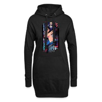 Cyborg Woman futuristique - Sweat-shirt à capuche long Femme - noir - Devant