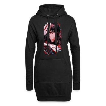 Cyborg Woman blanc kanji - Sweat-shirt à capuche long Femme - noir - Devant