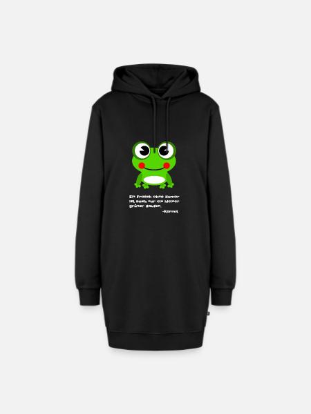 Frosch ohne Humor - Hoodie-Kleid - Schwarz