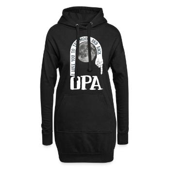 Opa I Love You To The Moon And Back - Hoodie-Kleid - Schwarz - Vorne