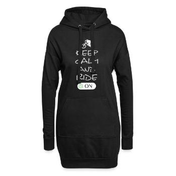 Keep Calm and Ride On - Hoodie-Kleid - Schwarz - Vorne