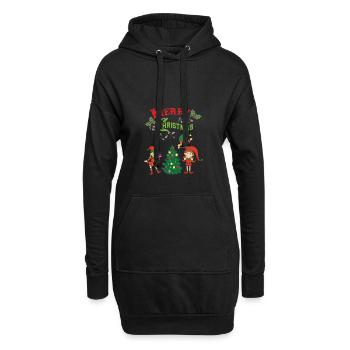Noël Elf Elf Noël Noël Noël - Sweat-shirt à capuche long Femme - noir - Devant