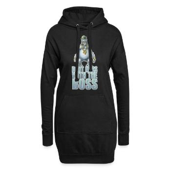 Ne pas jouer avec le patron - Sweat-shirt à capuche long Femme - noir - Devant
