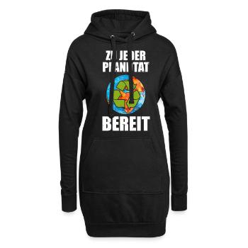Zu Jeder Pfandtat Bereit Recycling Umweltschutz - Hoodie-Kleid - Schwarz - Vorne