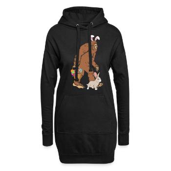 Ostern Bigfoot Hase Ostereier Ostersonntag - Hoodie-Kleid - Schwarz - Vorne