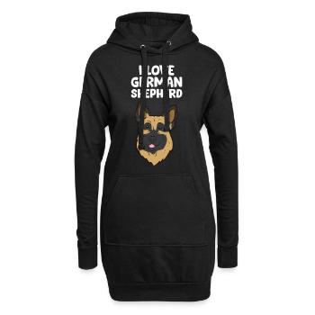 Berger allemand - I love German Shepherd - Sweat-shirt à capuche long Femme - noir - Devant