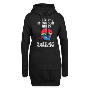 Pilzsammler und Pilz Freunde - Hoodie-Kleid - Schwarz - Vorne