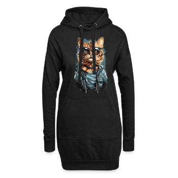 Coole Bengalische Katze Design für Katzenliebhaber - Hoodie-Kleid - Schwarz - Vorne