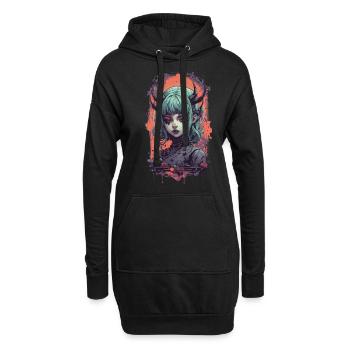 Démons gothiques fille Style victorien Design - Sweat-shirt à capuche long Femme - noir - Devant