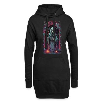 Unterwelt Grim Reaper Magie Halloween Design - Hoodie-Kleid - Schwarz - Vorne