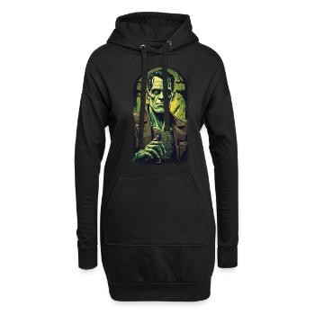 Durstiger Ghul Halloween Bierliebhaber Fun - Hoodie-Kleid - Schwarz - Vorne