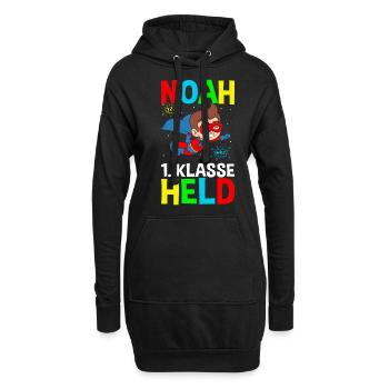 Schulkind Noah 1. Klasse Held - Hoodie-Kleid - Schwarz - Vorne