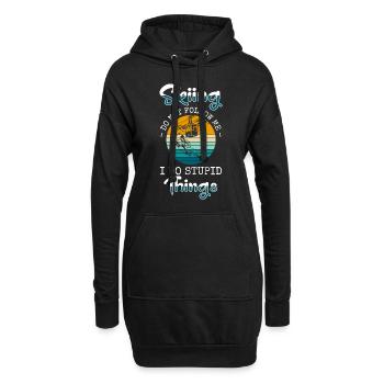 Station de ski Pistensau Piste de ski - Sweat-shirt à capuche long Femme - noir - Devant