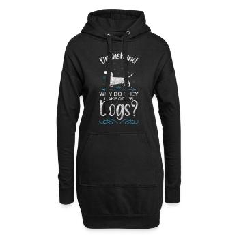 Teckel, Chien, Chasseur, Chien De Chasse - Sweat-shirt à capuche long Femme - noir - Devant
