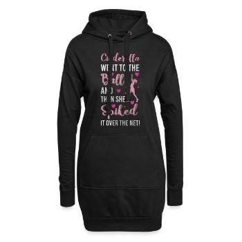 Volleyballer Spiel Training Beachvolleyball - Hoodie-Kleid - Schwarz - Vorne