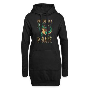 Halloween Pirate Dire Tenue Costume Dinosaure - Sweat-shirt à capuche long Femme - noir - Devant