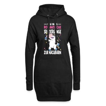 Ich Mag Romantische Spaziergänge Zur Nachbarin - Hoodie-Kleid - Schwarz - Vorne