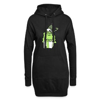 anniversaire seul solitaire triste célébrant des cadeaux - Sweat-shirt à capuche long Femme - noir - Devant