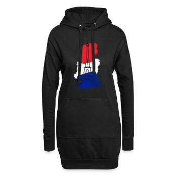 tour Eiffel - Sweat-shirt à capuche long Femme - noir - Devant