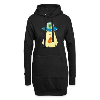 UFO cat abduction - Hoodie-Kleid - Schwarz - Vorne