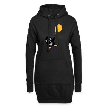 Le pingouin ballon s’envole - Sweat-shirt à capuche long Femme - noir - Devant