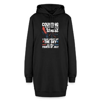Counting Down the Days - Light Up the Sky on the - Hoodie-Kleid - Schwarz - Vorne