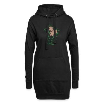 Pink Branch Oleander Flower - Hoodie Dress - black - Front