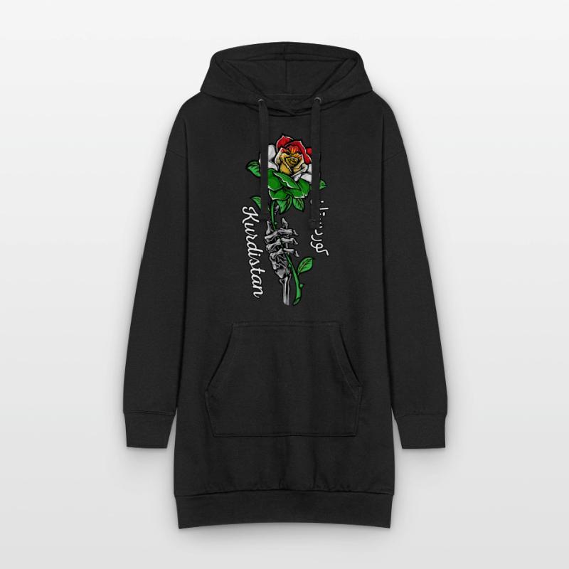 Drapeau du Kurdistan Bakur Bashur Rojava Rojhlt Newroz Sweat-shirt à capuche long Femme