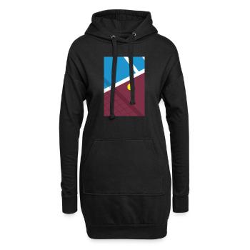 Minimalistisches Tennis Spielfeld Sport - Hoodie-Kleid - Schwarz - Vorne