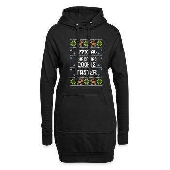 Official Christmas Cookie Taster - Hoodie-Kleid - Schwarz - Vorne