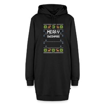 Joyeux Swishmas - Noël moche - Sweat-shirt à capuche long Femme - noir - Devant