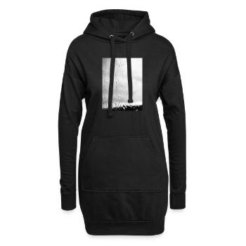 Regen auf Glas Monochrom - Hoodie-Kleid - Schwarz - Vorne