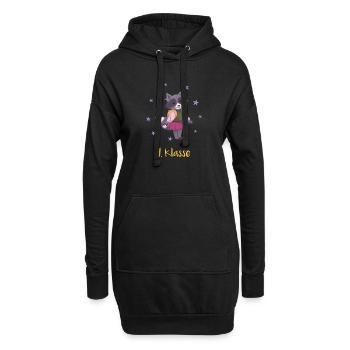 1 Klasse Waschbär Schulanfang Kinder T Shirt - Hoodie-Kleid - Schwarz - Vorne