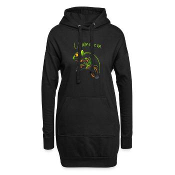 Illustration caméléon vif pour les amoureux de la nature - Sweat-shirt à capuche long Femme - noir - Devant