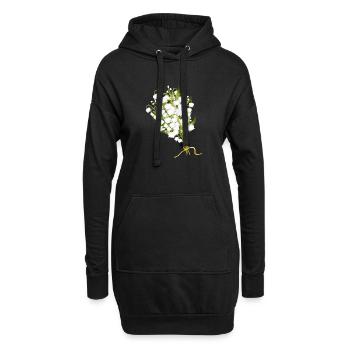 üppiger Maiglöckchen Strauß als Frühlingsgruß - Hoodie-Kleid - Schwarz - Vorne