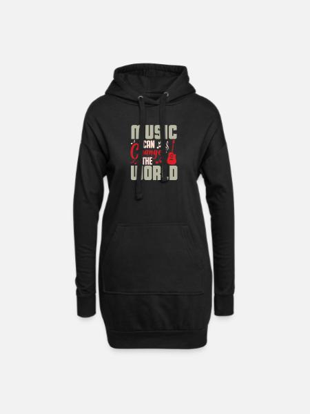 Music changes the world Design - Hoodie Dress - black