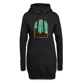 llustration emblematische Palmen, Còte d'Azur - Hoodie-Kleid - Schwarz - Vorne