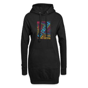T-shirt Sicilia T-shirt nuage de mots Aci Catena - Sweat-shirt à capuche long Femme - noir - Devant