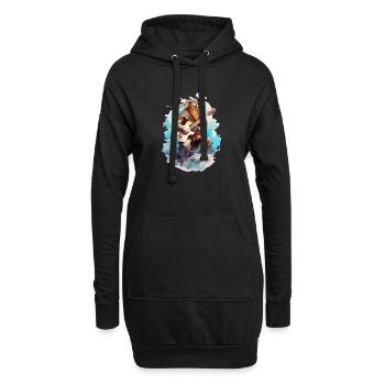 Viking Guitar Rocker Musicien Guitariste - Sweat-shirt à capuche long Femme - noir - Devant